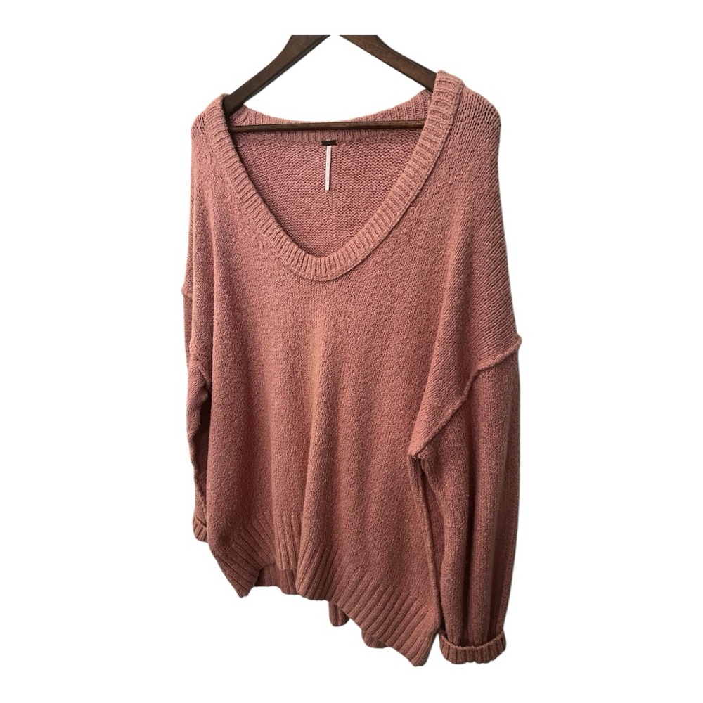 FREE PEOPLE BROOKSIDE ALPINE ROSE OVERSIZED KNIT TUNIC SWEATER SIZE MEDIUM - Picture 6 of 16